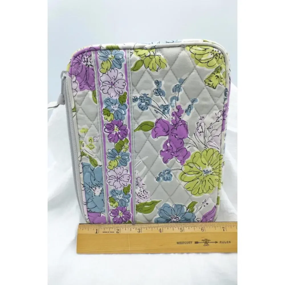 VERA BRADLEY Tablet Case Quilted Floral Green Gray Purple Padded Cover10x7 C5